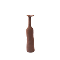 Tall Brown Wonky Ceramic Vase (Large)