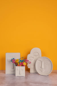 Stone-Faced Ceramic Vase