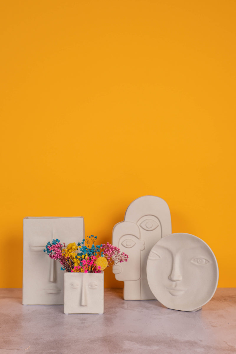 Stone-Faced Ceramic Vase