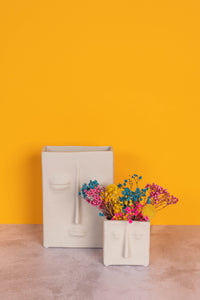 Stone-Faced Ceramic Vase