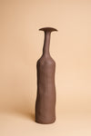 Tall Brown Wonky Ceramic Vase (Large)