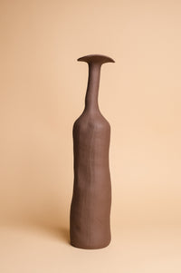 Tall Brown Wonky Ceramic Vase (Large)