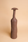 Tall Brown Wonky Ceramic Vase (Large)