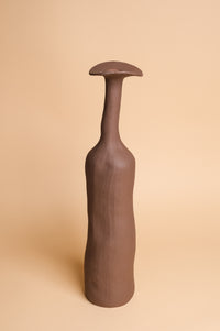 Tall Brown Wonky Ceramic Vase (Large)