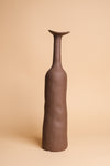 Tall Brown Wonky Ceramic Vase (Large)