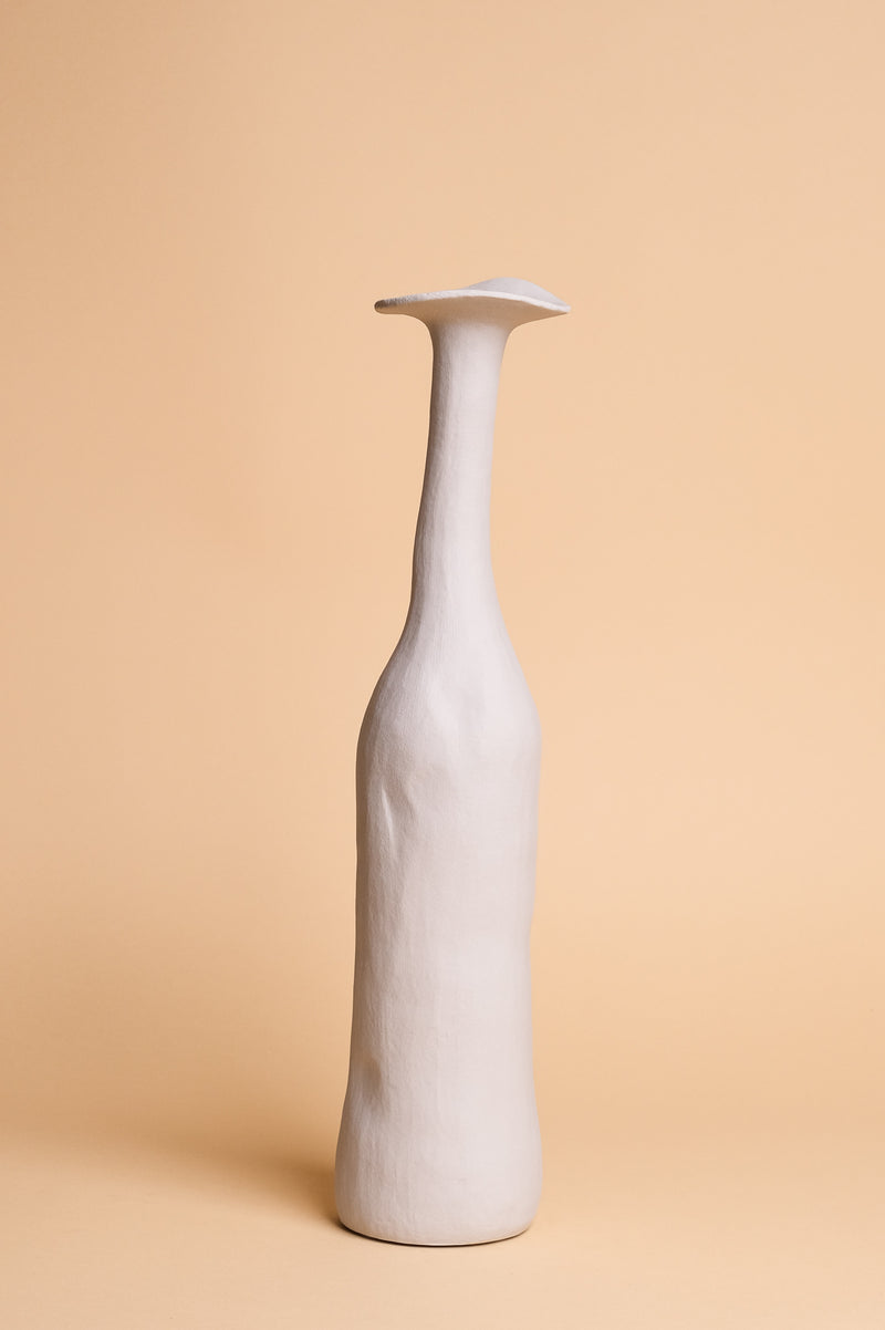 Stone Grey Tall Wonky Ceramic Vase