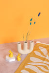 Triple Cream Ceramic Vase