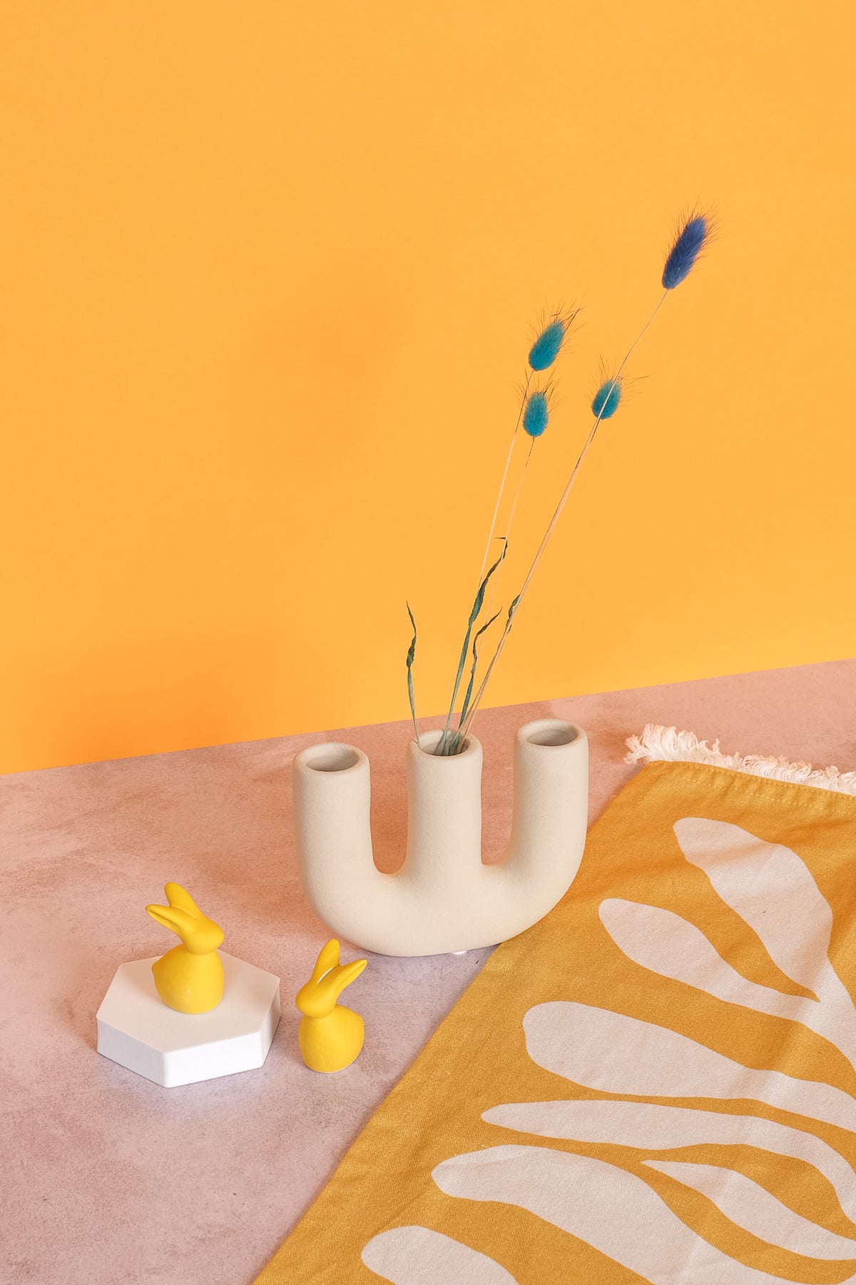 Triple Cream Ceramic Vase