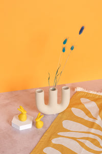 Triple Cream Ceramic Vase