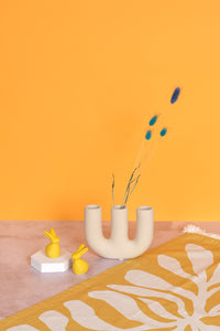Triple Cream Ceramic Vase