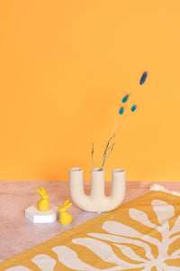 Triple Cream Ceramic Vase