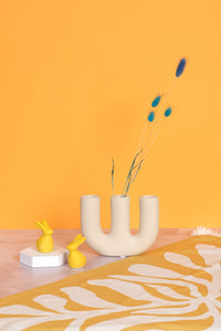 Triple Cream Ceramic Vase