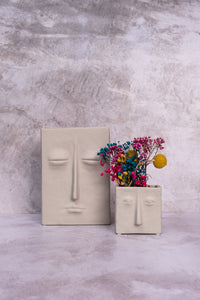 Stone-Faced Ceramic Vase