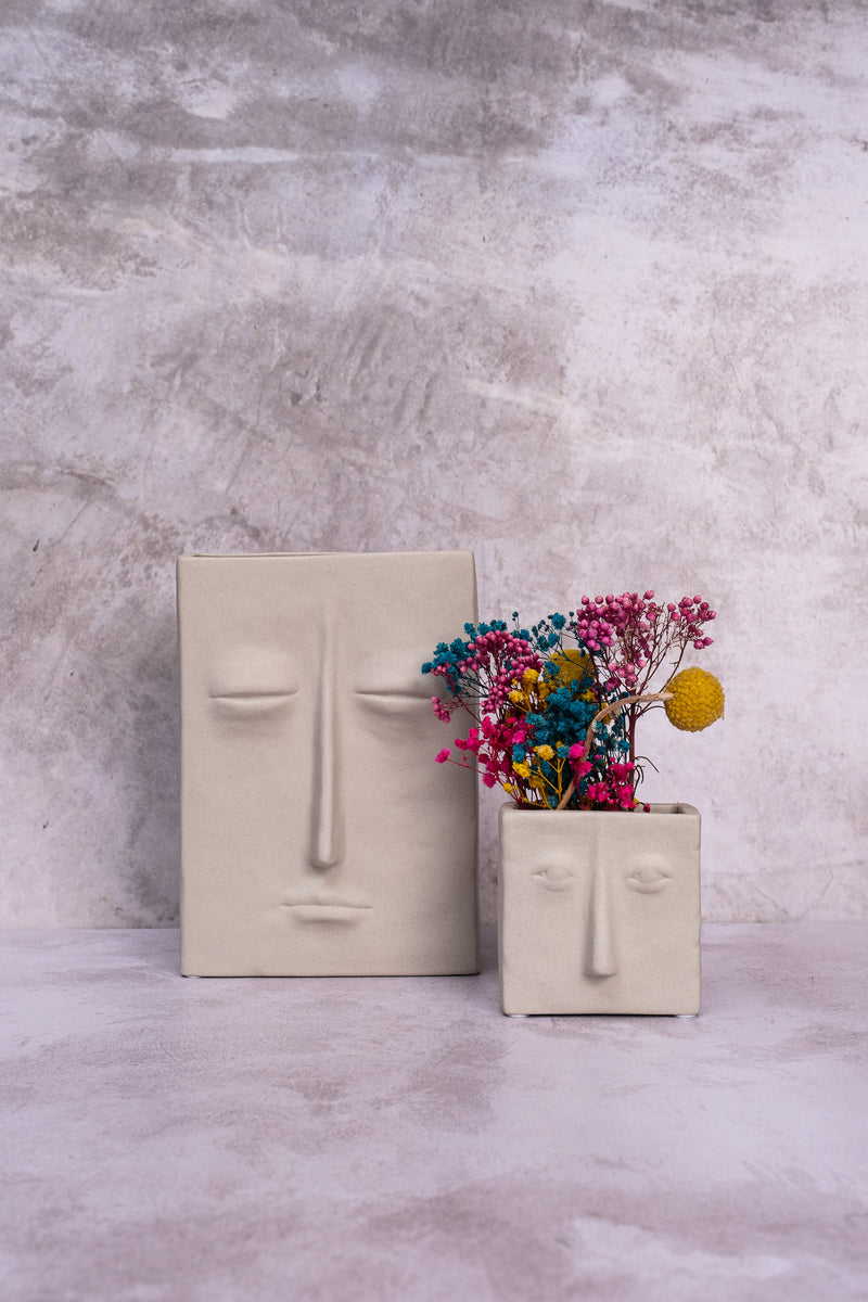 Stone-Faced Ceramic Vase