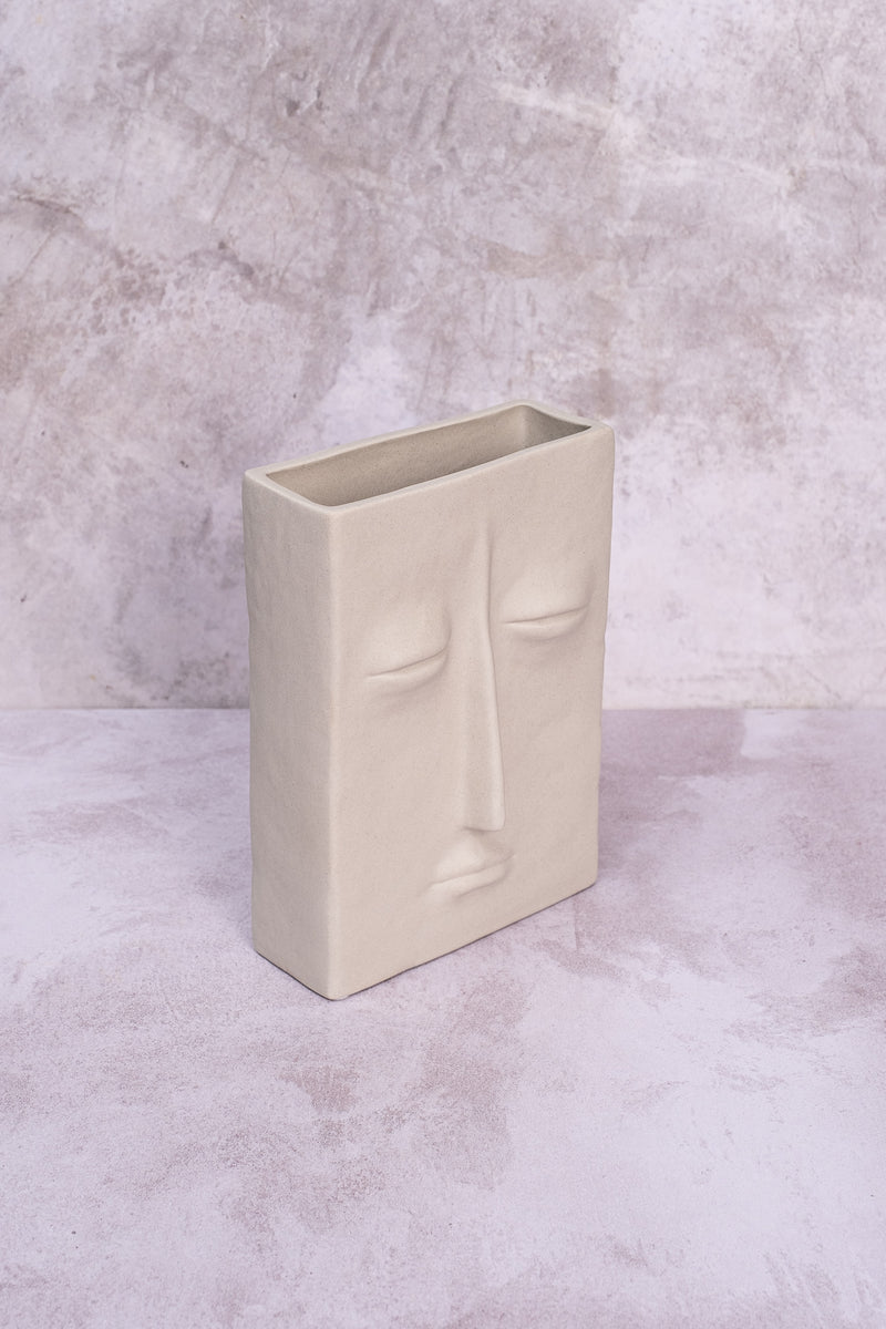 Stone-Faced Ceramic Vase
