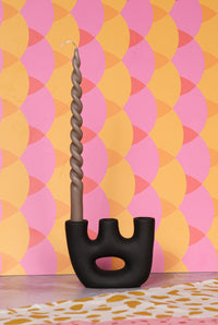 Trio Black Avignon Ceramic Candlestick