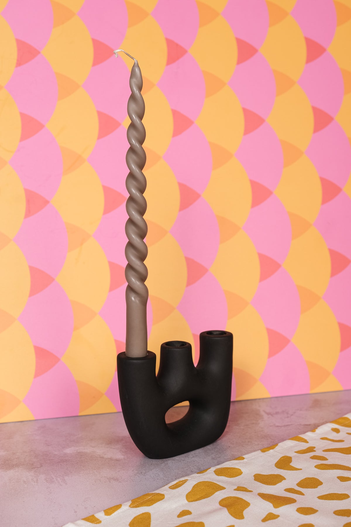 Trio Black Avignon Ceramic Candlestick