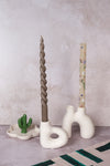 Single White Avignon Ceramic Candlestick (10cm)