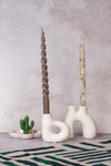 Single White Avignon Ceramic Candlestick (10cm)