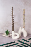 Single White Avignon Ceramic Candlestick (10cm)