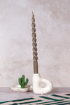 Single White Avignon Ceramic Candlestick (10cm)