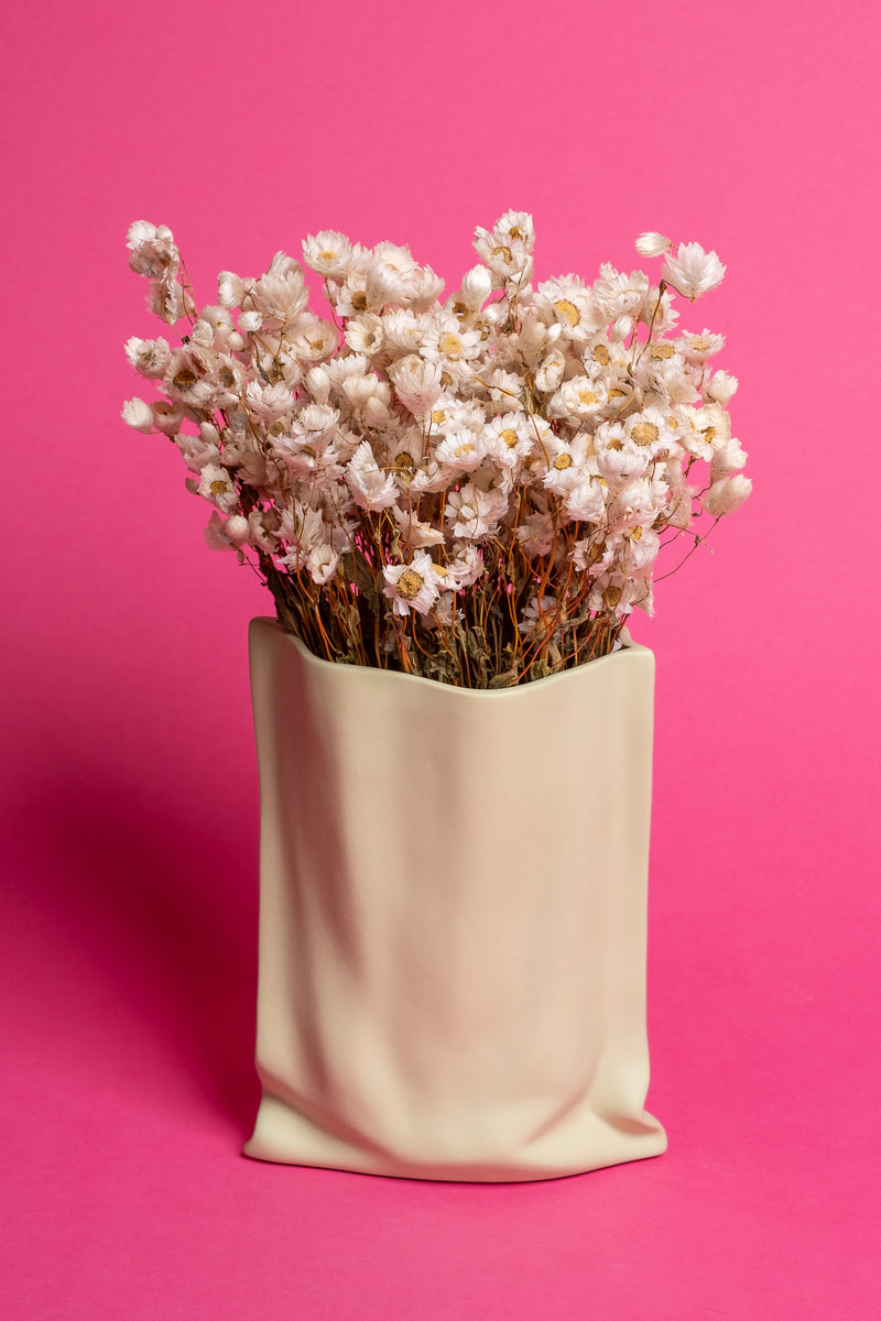 Mint Paperbag Ceramic Vase (22,5cm)