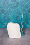 Flat White Nantes Ceramic Vase (21cm)