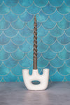 Duet White Avignon Ceramic Candlestick