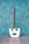 Duet White Avignon Ceramic Candlestick
