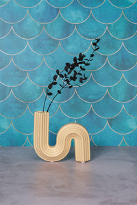 Small Cream Cannes Ceramic Vase (14cm)