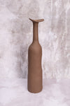 Tall Brown Wonky Ceramic Vase (Large)
