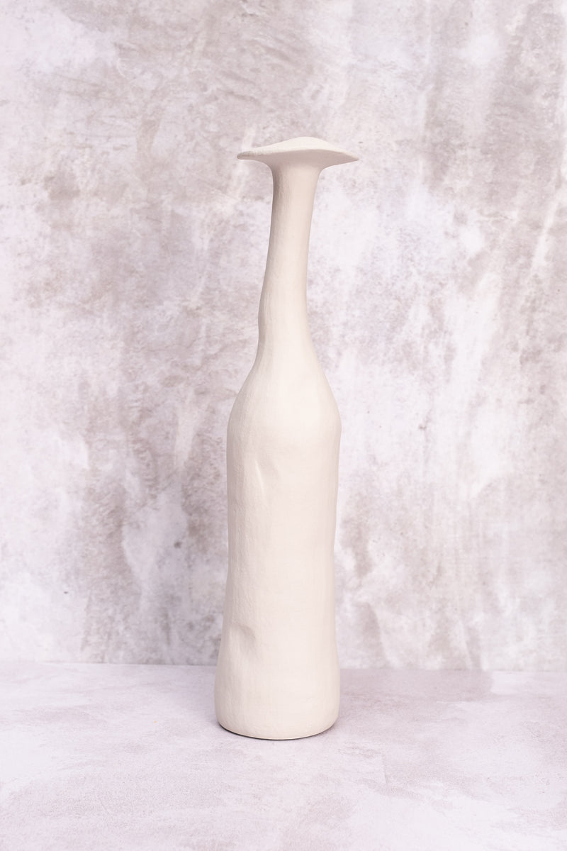 Stone Grey Tall Wonky Ceramic Vase