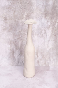 Stone Grey Tall Wonky Ceramic Vase