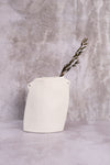 Flat White Nantes Ceramic Vase (21cm)