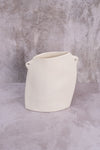 Flat White Nantes Ceramic Vase (21cm)