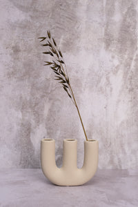 Triple Cream Ceramic Vase