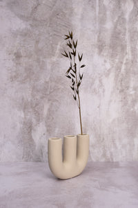 Triple Cream Ceramic Vase