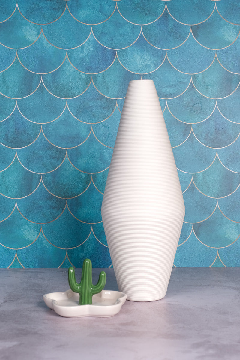 Shapely White Venice Ceramic Vase