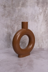 Chocolate Doughnut Ceramic Vase