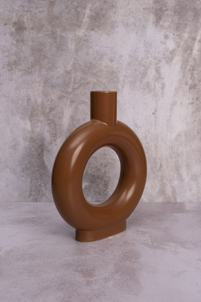 Chocolate Doughnut Ceramic Vase
