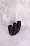 Triple Black Avignon Ceramic Candlestick