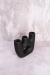 Trio Black Avignon Ceramic Candlestick