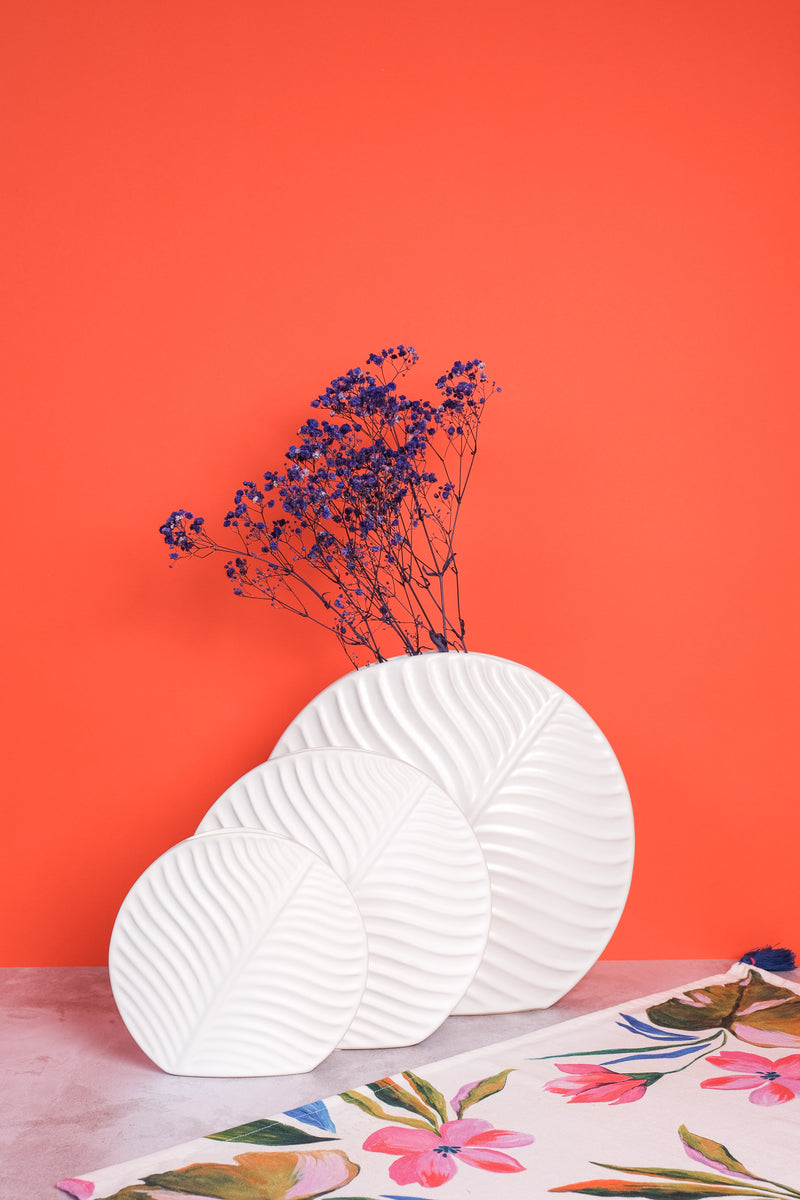Large White Valence Ceramic Vase (31cm)