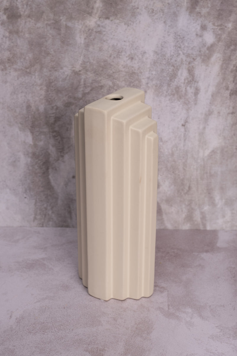 Cream Skyscraper Ceramic Vase (30cm)