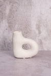 Single White Avignon Ceramic Candlestick (10cm)