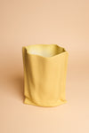 Yellow Paperbag Ceramic Vase (24cm)