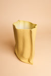 Yellow Paperbag Ceramic Vase (24cm)