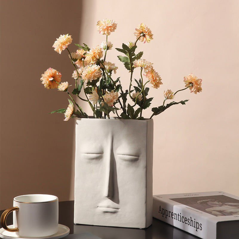 Stone-Faced Ceramic Vase