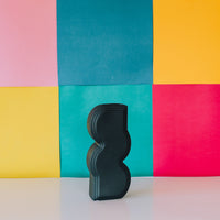 Navy Wave Ceramic Vase