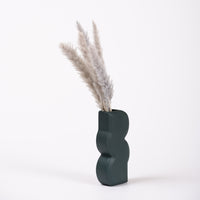 Navy Wave Ceramic Vase